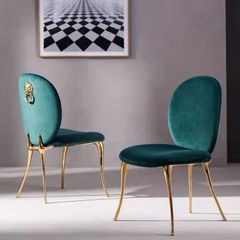 Ghế ăn bọc vải, chân inox vàng GA053