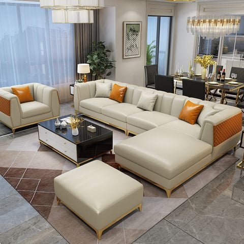 Sofa da bò nhập khẩu góc L BSF178