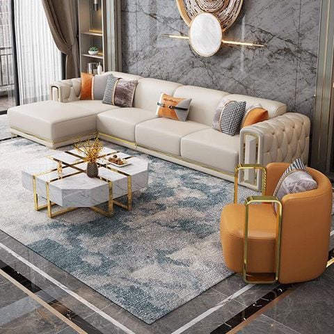 Sofa da bò nhập khẩu góc L BSF177