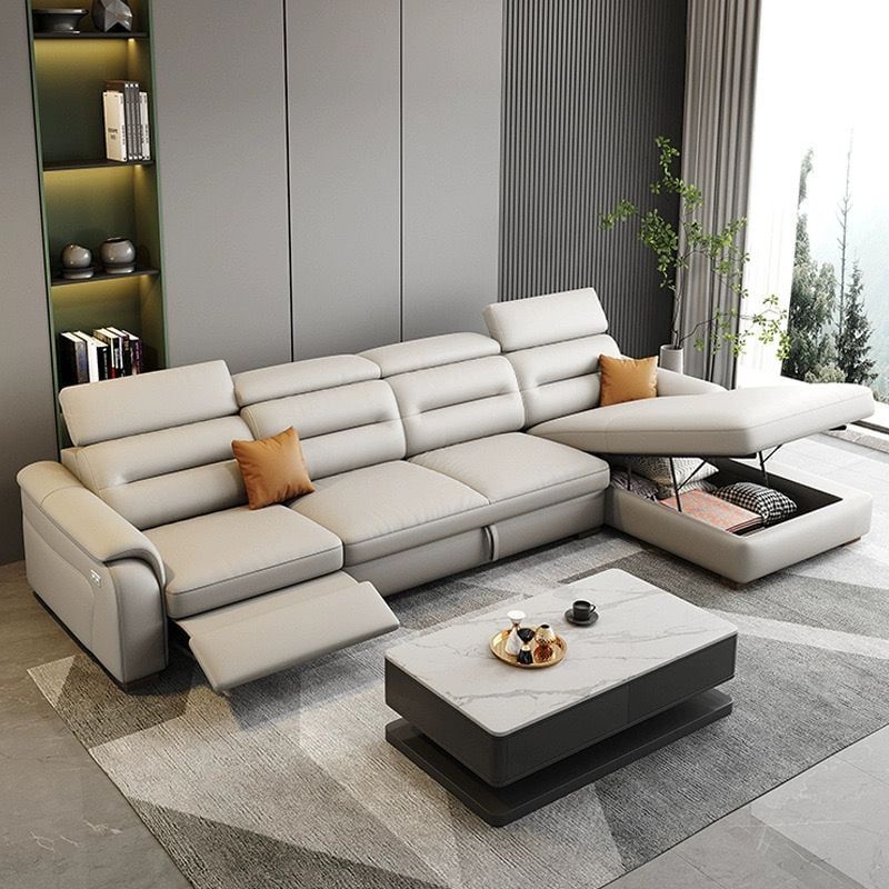  Sofa Giường da bò màu trắng xám BSF185 