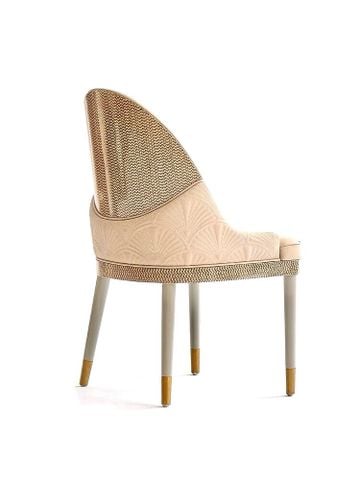 Ghế ăn lưng ốp gỗ sơn piano, bọc da Microfiber, chân gỗ sơn GA058