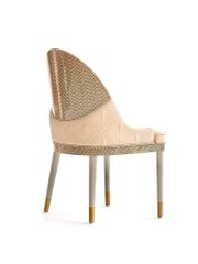 Ghế ăn lưng ốp gỗ sơn piano, bọc da Microfiber, chân gỗ sơn GA058