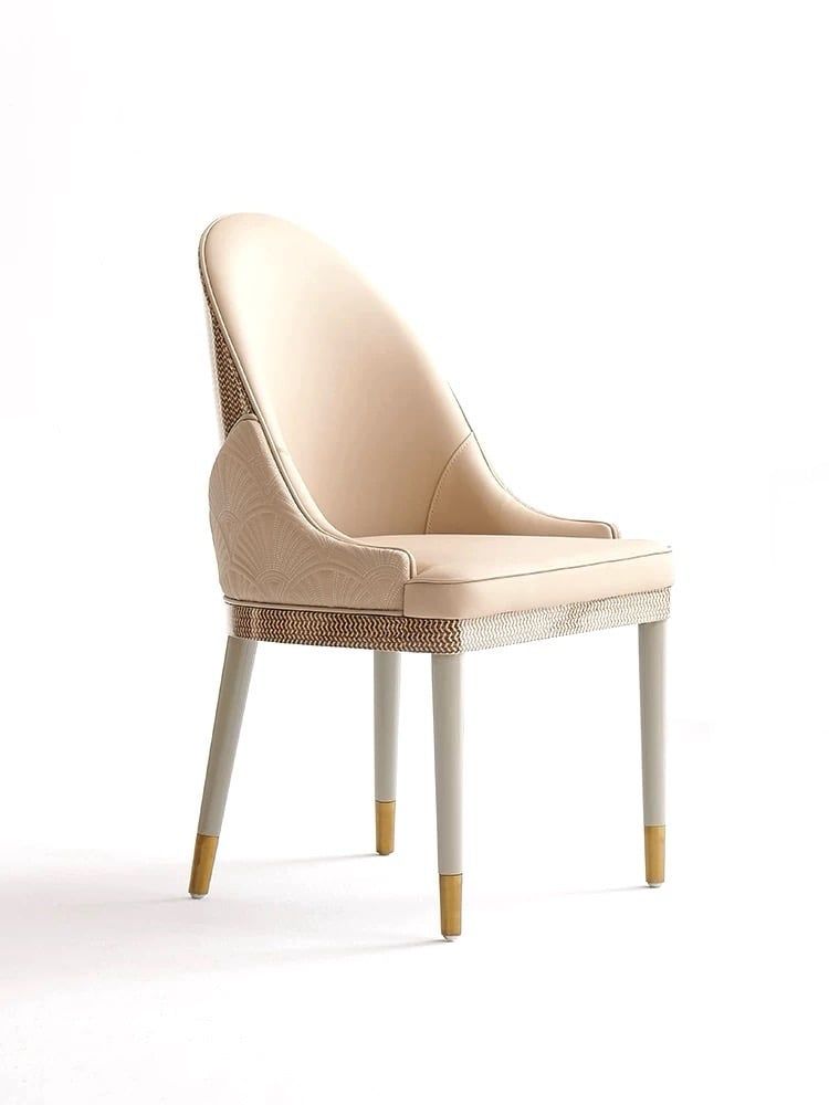 Ghế ăn lưng ốp gỗ sơn piano, bọc da Microfiber, chân gỗ sơn GA058