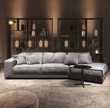  Ghế Sofa góc da bò màu trắng xám BSF190 