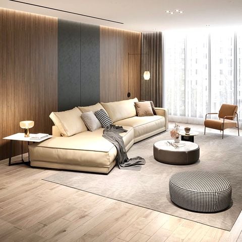 Ghế Sofa góc da bò màu trắng xám BSF190
