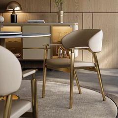 Ghế ăn chân inox vàng, bọc da microfiber GA052