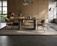 Ghế ăn chân inox vàng, bọc da microfiber GA052