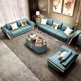  Bộ Sofa da bò màu xanh BSF188 