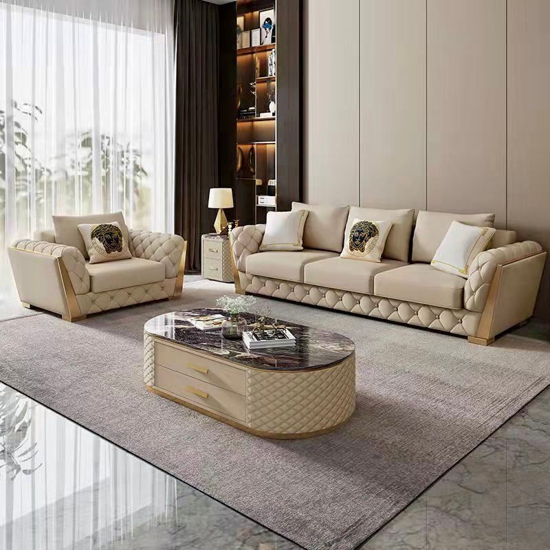 Bộ Sofa da bò màu xanh BSF188