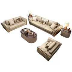 Bộ Sofa da bò màu xanh BSF188