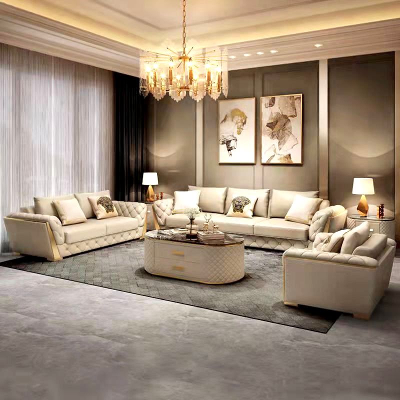 Bộ Sofa da bò màu xanh BSF188