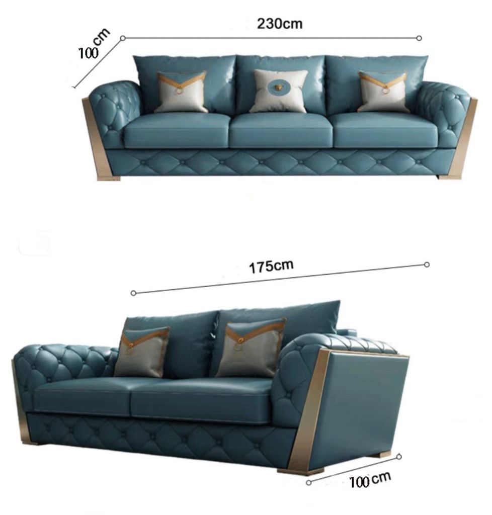Bộ Sofa da bò màu xanh BSF188