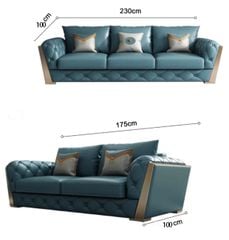 Bộ Sofa da bò màu xanh BSF188