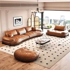 Bộ Sofa da nhập khẩu màu da bò BSF200