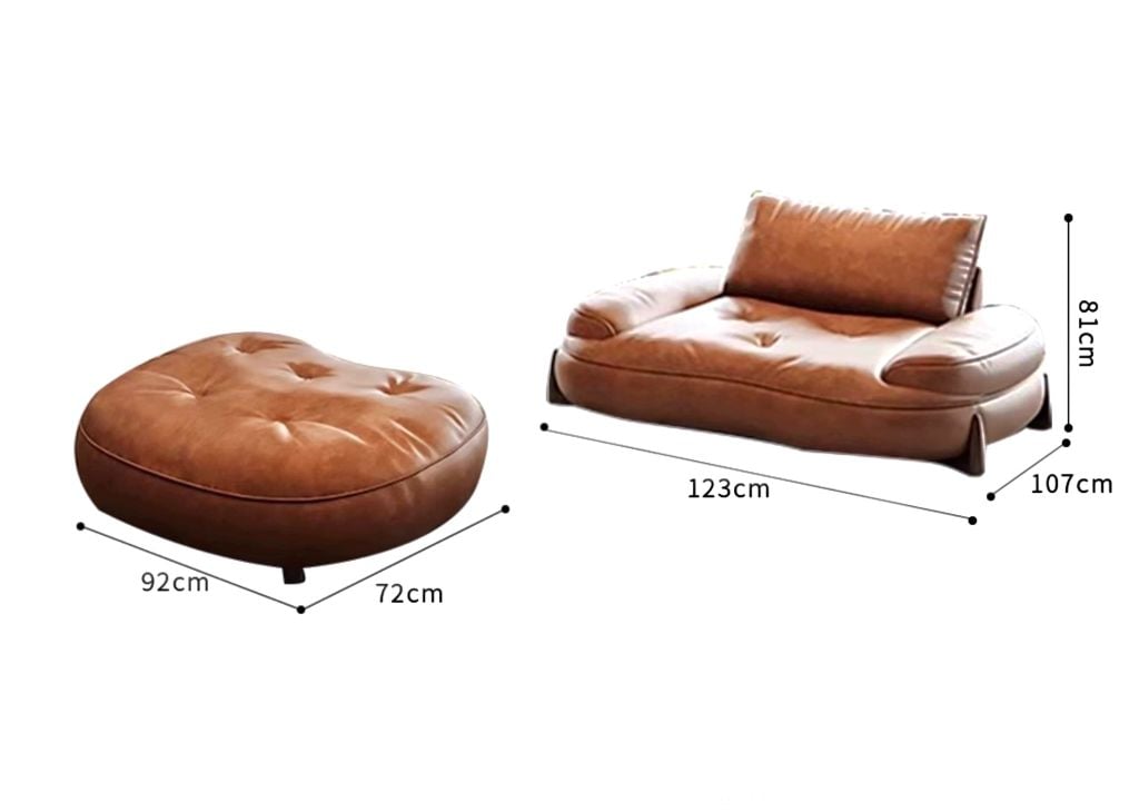Bộ Sofa da nhập khẩu màu da bò BSF200