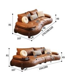 Bộ Sofa da nhập khẩu màu da bò BSF200