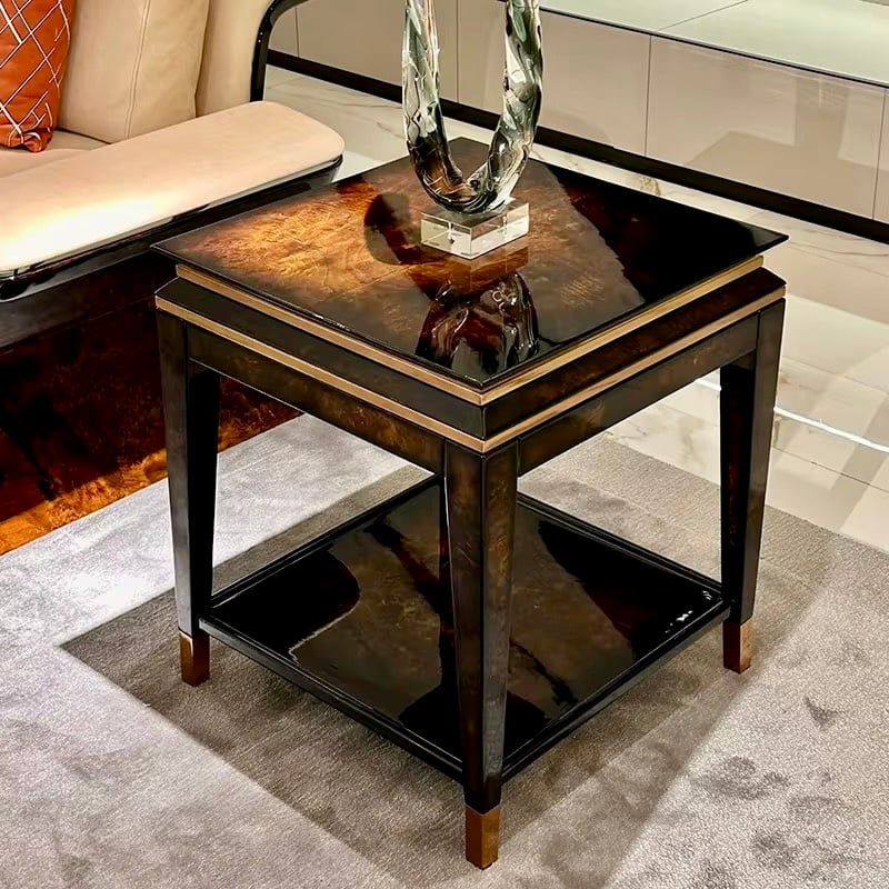 Bộ sofa da bò, gỗ sơn bóng Piano- BSF207