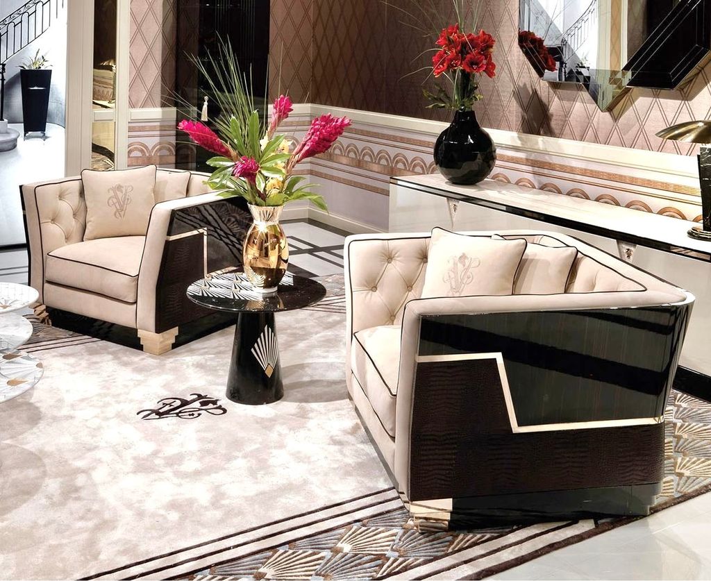 Bộ Sofa da bò, ốp gỗ sơn bóng piano nhập khẩu BSF208