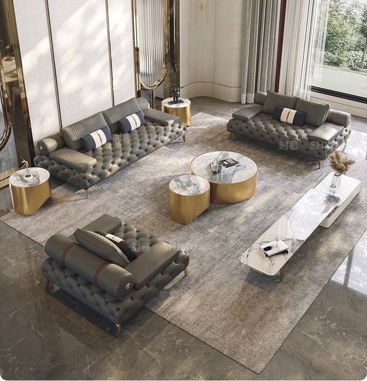 Bộ sofa da bò cao cấp nhập khẩu BSF181