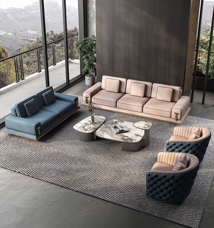 Bộ sofa da bò nhập khẩu BSF179