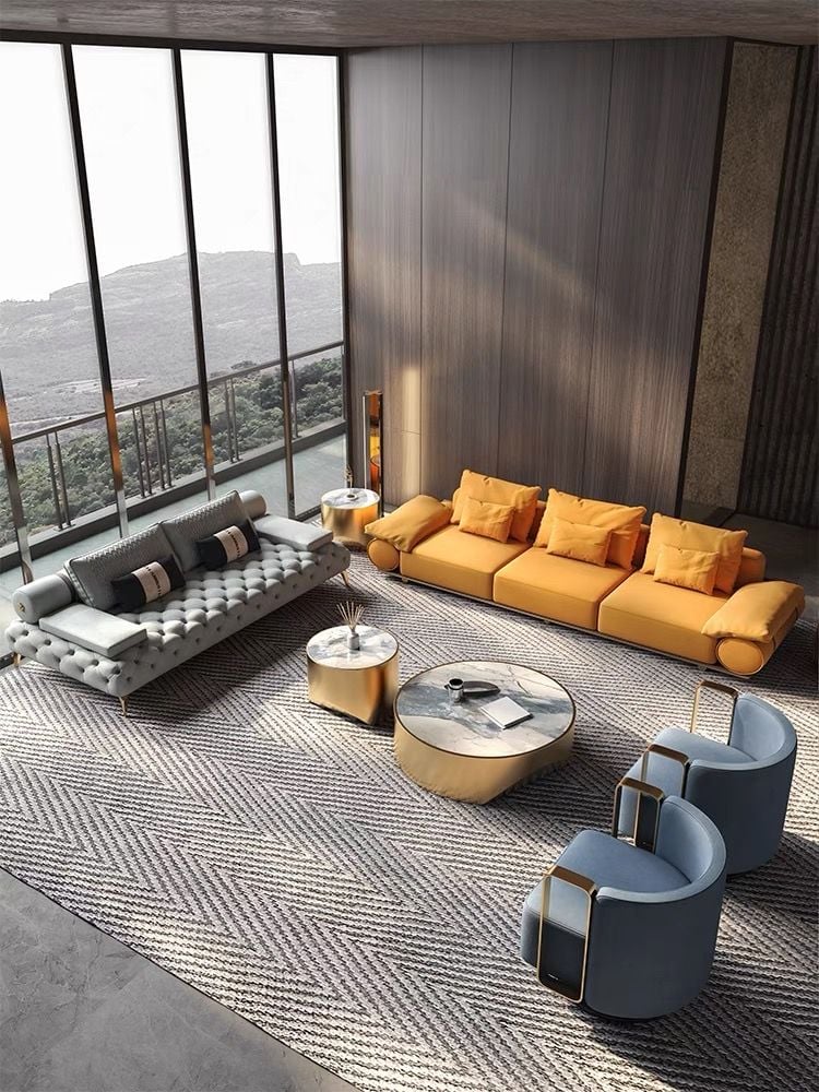 Bộ sofa da bò nhập khẩu BSF180