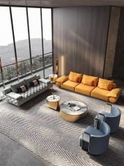 Bộ sofa da bò cao cấp nhập khẩu BSF181