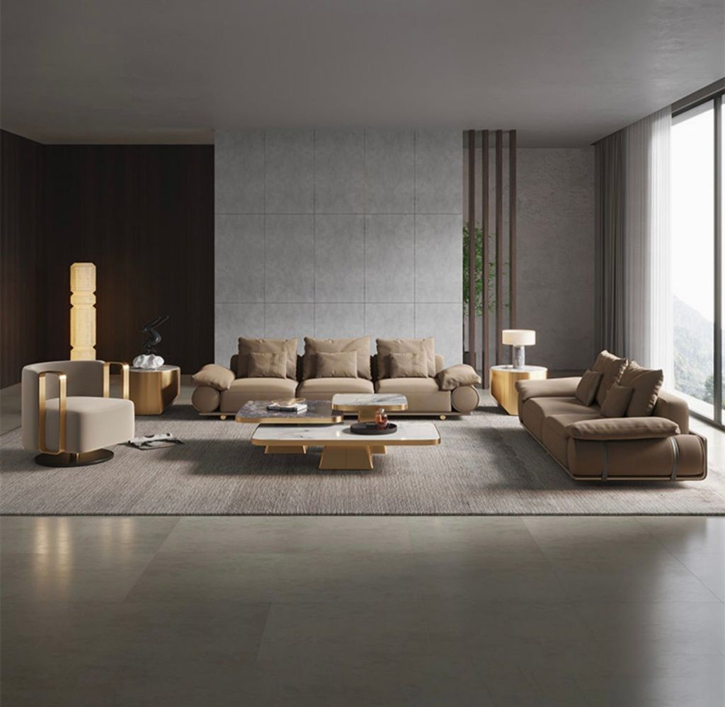 Bộ sofa da bò nhập khẩu BSF180