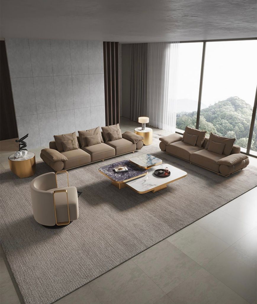 Bộ sofa da bò nhập khẩu BSF180