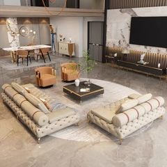 Bộ sofa da bò cao cấp nhập khẩu BSF181