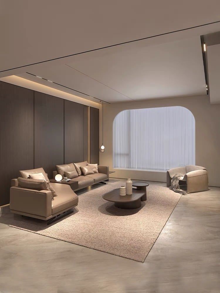 Sofa góc da bò màu trắng xám BSF187