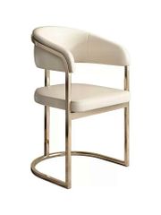 Ghế ăn bọc da công nghiệp, chân inox vàng GA0155