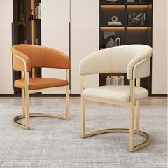 Ghế ăn bọc da công nghiệp, chân inox vàng GA0155