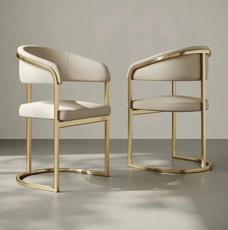 Ghế ăn bọc da công nghiệp, chân inox vàng GA0155