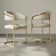 Ghế ăn bọc da công nghiệp, chân inox vàng GA0155