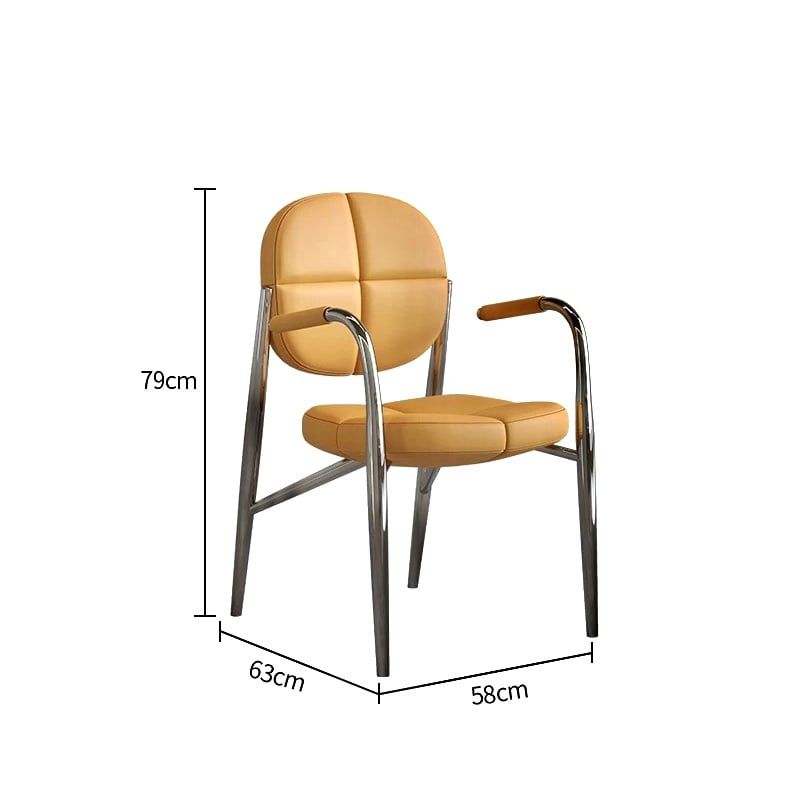 Ghế ăn có tay bọc da Microfiber, chân inox mạ titan GA053