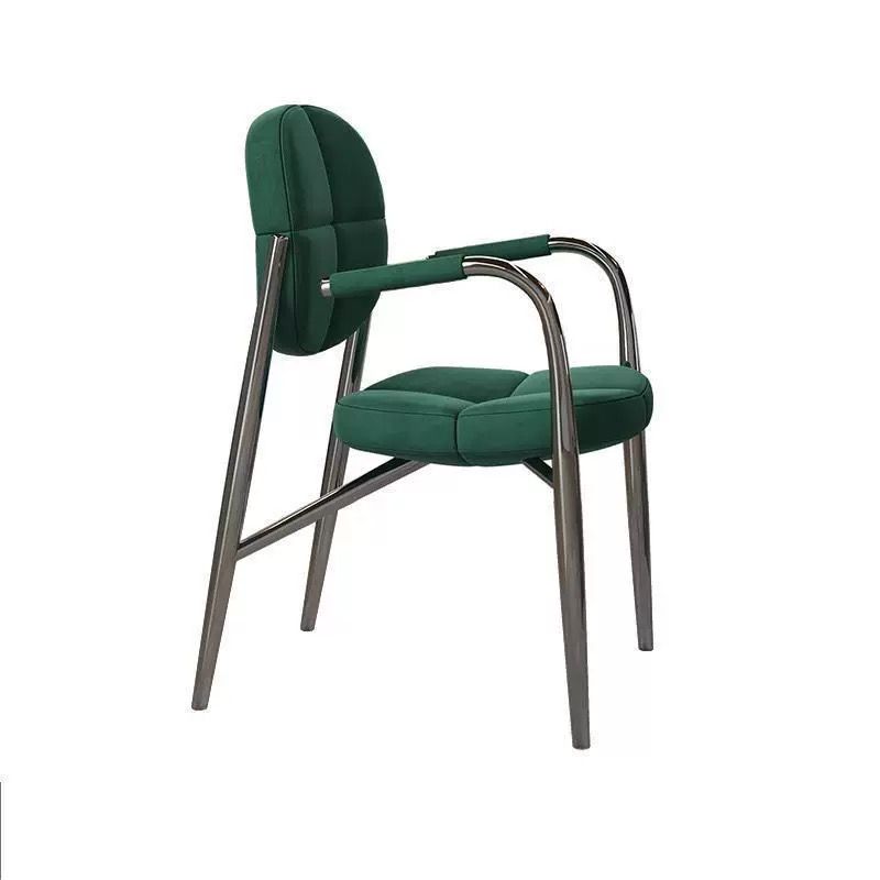 Ghế ăn có tay bọc da Microfiber, chân inox mạ titan GA053