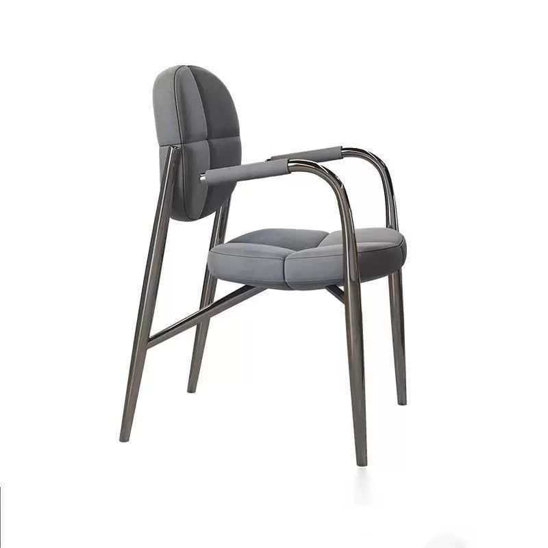 Ghế ăn có tay bọc da Microfiber, chân inox mạ titan GA053