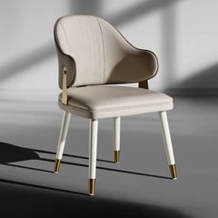 Ghế ăn bọc da Microfiber, chân gỗ sơn GA055