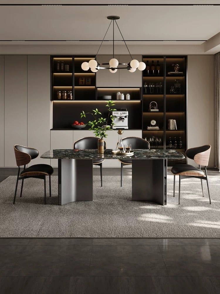 Ghế ăn bọc da Microfiber, chân thép sơn cacbon GA054