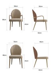 Ghế ăn có tay inox mạ titan vàng bọc da công nghiệp cao cấp GA042