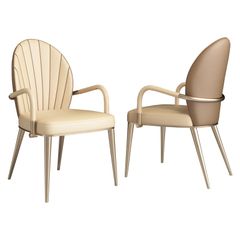 Ghế ăn có tay inox mạ titan vàng bọc da công nghiệp cao cấp GA042