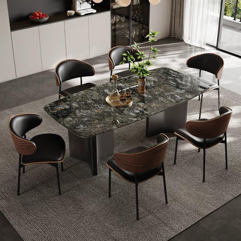 Ghế ăn bọc da Microfiber, chân thép sơn cacbon GA054