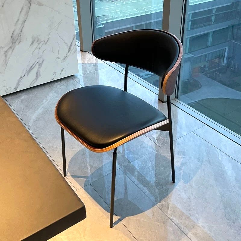 Ghế ăn bọc da Microfiber, chân thép sơn cacbon GA054