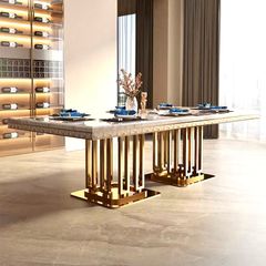 Bàn ăn nhập khẩu mặt đá marble BA0159