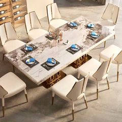 Bàn ăn nhập khẩu mặt đá marble BA0159