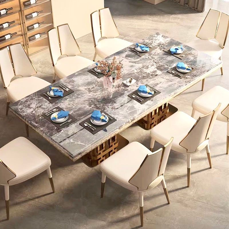 Bàn ăn nhập khẩu mặt đá marble BA0159