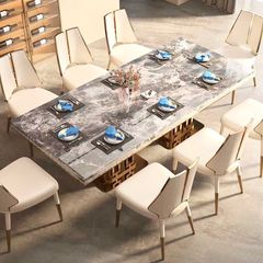 Bàn ăn nhập khẩu mặt đá marble BA0159