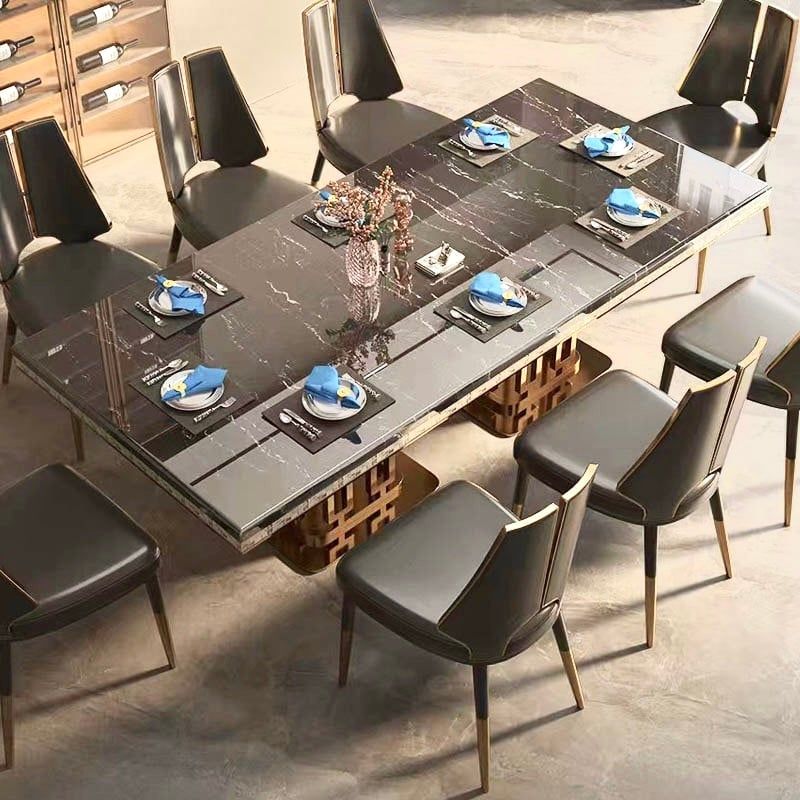 Bàn ăn nhập khẩu mặt đá marble BA0159