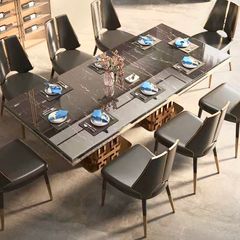 Bàn ăn nhập khẩu mặt đá marble BA0159