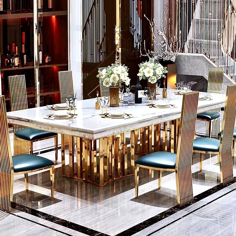 Bàn ăn nhập khẩu mặt đá marble BA0160